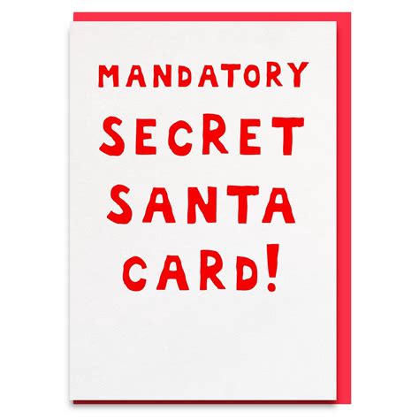 Secret Santa Christmas Card Cheeky Zebra