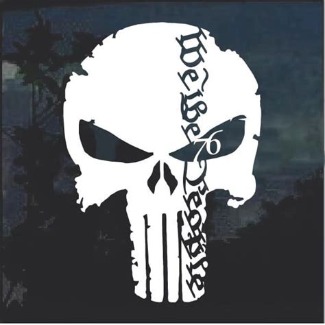 We The People Punisher Skull Decal Sticker Punisher Skull Decal