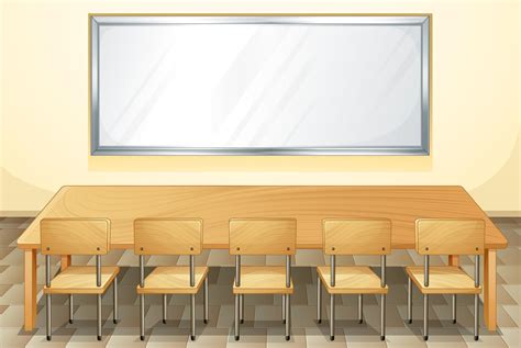 Salle De Classe Avec Tableau Blanc Et Chaises 359901 Art Vectoriel Chez