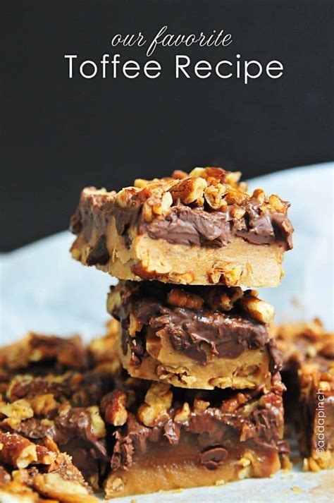 Because this recipe uses brown sugar, you can't rely on the color of the mix to tell you when then candy is ready. Toffee Recipe - Cooking | Add a Pinch | Robyn Stone