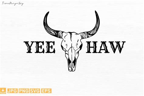 Yee Haw Western Country Cow Skull Graphic By Timecraftshop · Creative