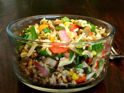 Brown Rice And Veggie Salad With Cumin Vinaigrette Salad Dressing Recipes