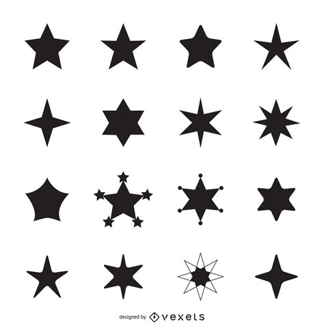 Simple Star Icon Silhouettes Vector Download