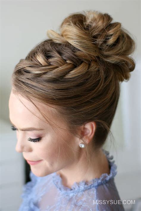 Finding the perfect wedding hairstyle can be a challenge with so many options for brides. Fishtail French Braid High Bun (MISSY SUE) | High bun ...