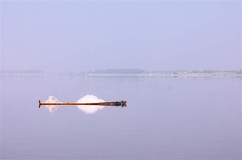 Boats At Lac Rose Or Retba Lake Dakar Senegal West Africa Stock