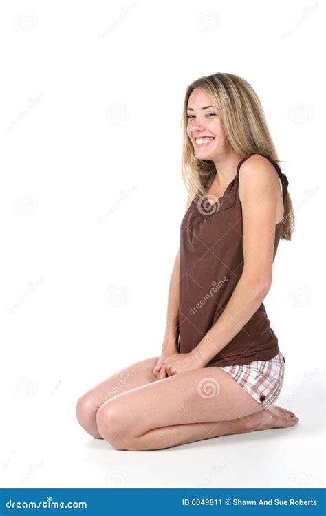 Pretty Teen Kneeling Stock Image Image Of Pretty Kneel 6049811