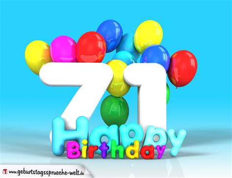 71 Geburtstag Bild Happy Birthday Mit Ballons Geburtstagssprüche Welt
