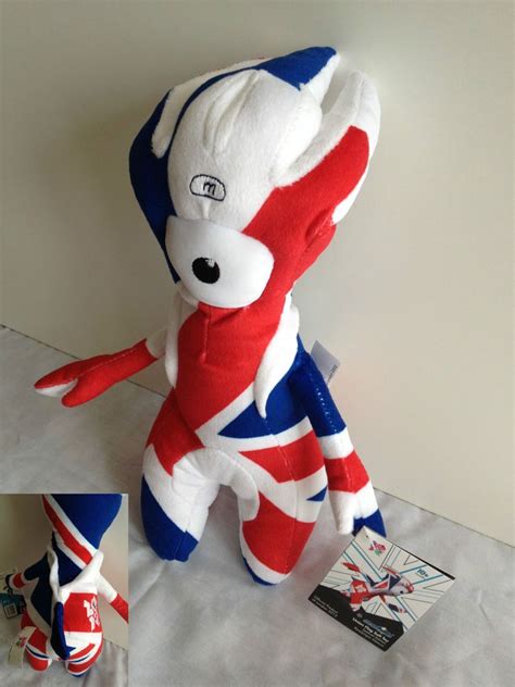 London 2012 Olympics Union Jack Mandeville Mascot Soft Toy Plush Cuddly