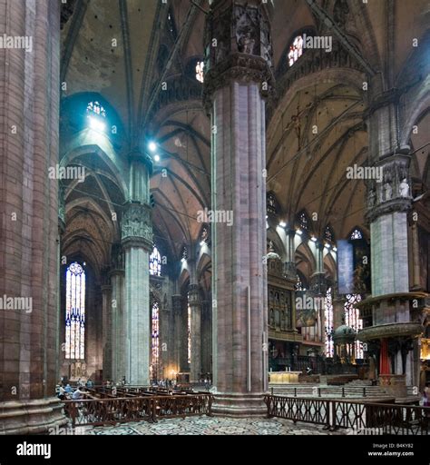 Interior Of The Duomo Cathedral Piazza Del Duomo Milan Lombardy
