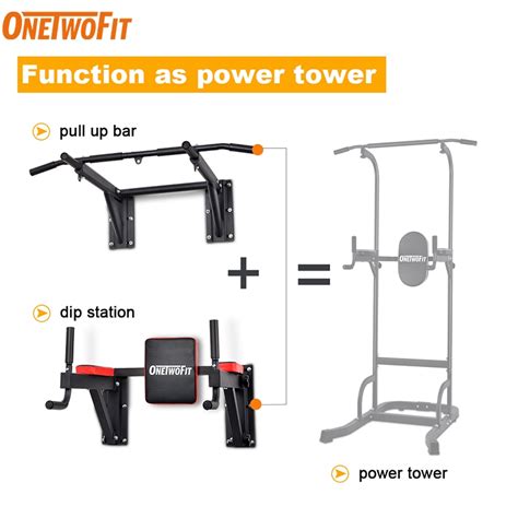 Onetwofit Multifunctional Wall Mounted Power Tower Set Pull Up Bar