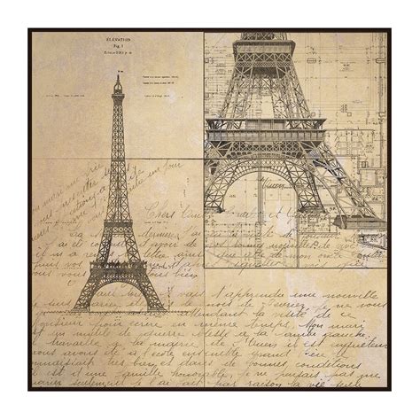 Eiffel Tower Vintage 2175w X 2175h X 15d Architectural