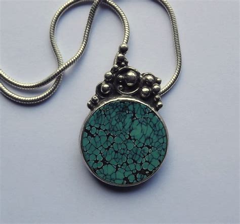 Off Turquoise Sterling Silver Pendant