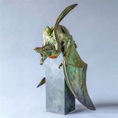 Bronze Dragon Sculpture Firedrake By Nick Bibby