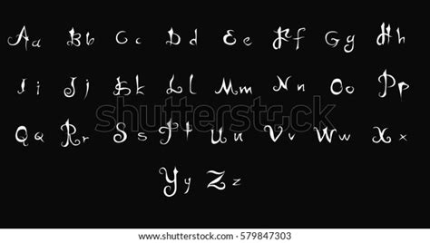 White Gothic Font On Black Background Vector De Stock Libre De