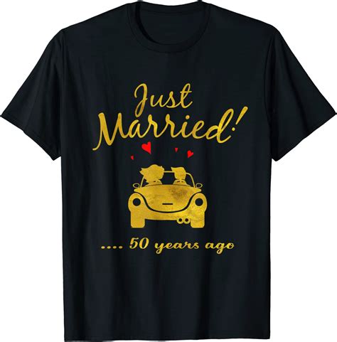 50th wedding anniversary t shirt just married 50 yrs ago tee t shirt uk fashion