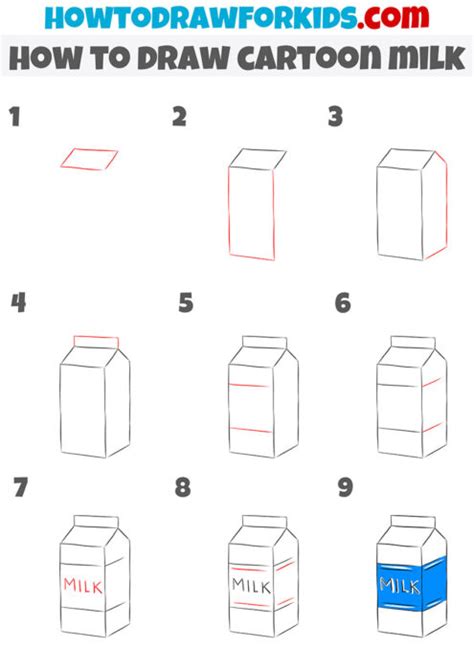 How To Draw Cartoon Milk Easy Drawing Tutorial For Kids