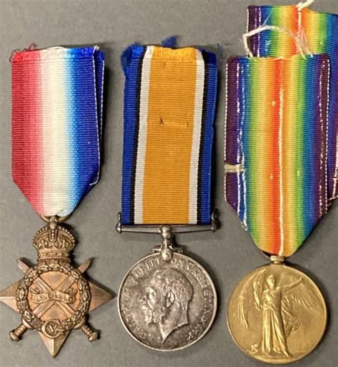 Wwi British Medal Group 14 15 Star British War And Victory Medals Named