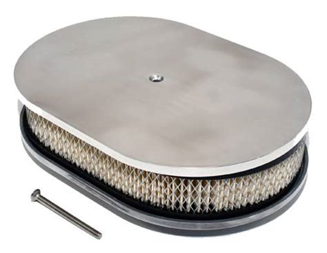 12 X 2 Oval Full Smooth Top Polished Aluminum Air Cleaner Assembly