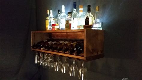 Lighted Mini Bar And Wine Bottle Rack Wine Storage Display