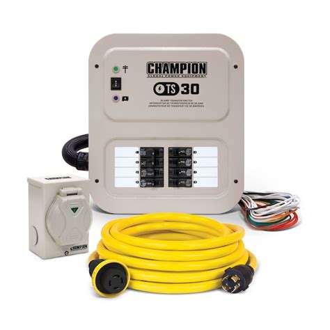 Champion Power Equipment 30 Amp Manual Transfer Switch Kit With Power