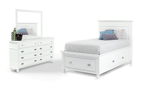 How great is this bedroom storage solution?! Spencer Storage Twin White Bedroom Set in 2020 | Twin ...