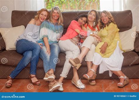 Group Of Happy High Babe Babes With Workbook Royalty Free Stock