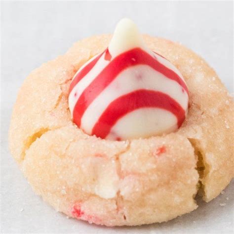 Candy Cane Kiss Cookies Are A Buttery Peppermint Cookie With A Peppermint Hersheys Kiss On Top
