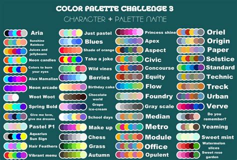 √ Color Schemes For Characters