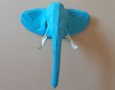 Elephant Head Papercraft Pdf Pack 3d Paper Sculpture Template With