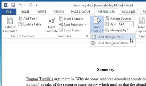 If the source information is not readily available, you can create a placeholder and insert thesource information later. How To Add Citations and References in Microsoft Word ...