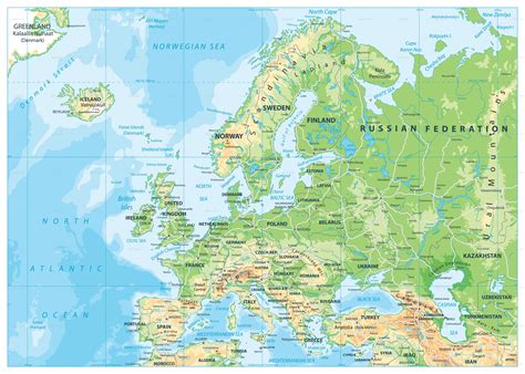 Europe alps balkans baltic sea central europe european union lapland north sea rhine scandinavia scandinavian arctic western europe albania andorra austria belarus belgium bosnia and herzegovina bulgaria croatia cyprus czech republic denmark estonia finland france. Europe Physical Map by Cartarium | GraphicRiver