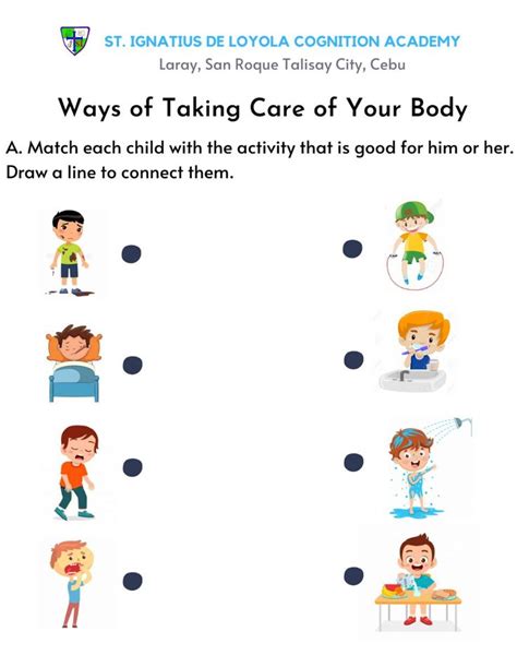 Ways Of Taking Care Of Your Body Worksheet Take Care Of Your Body Body Prebabe Elementary