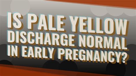 Is Pale Yellow Discharge Normal In Early Pregnancy Youtube