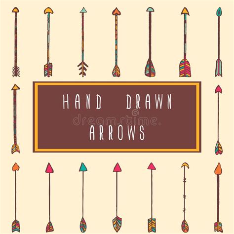 Set Of Tribal Traditional Arrows Stock Vector Illustration Of