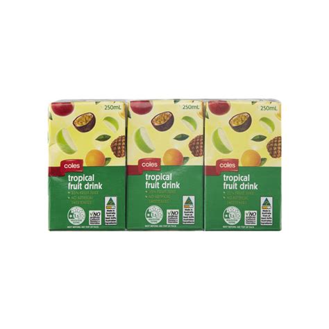 Buy Coles Tropical Fruit Drink Multipack 250ml 6 Pack Coles