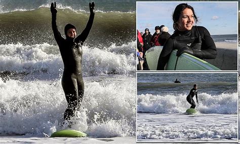 Tulsi Gabbard Surfs In New Hampshire In Winter Wetsuit Daily Mail