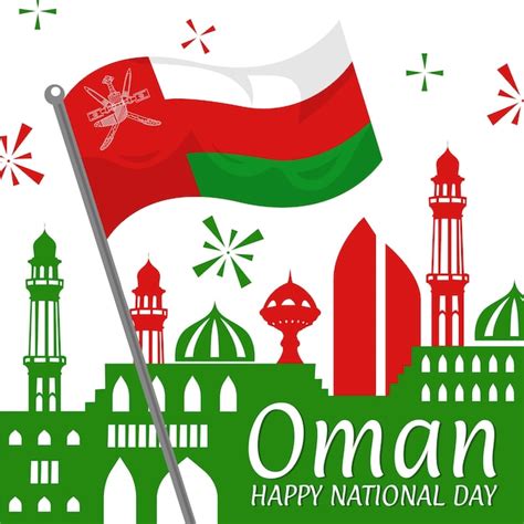 Premium Vector National Day Of Oman With Flag