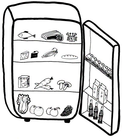 Fridges with glazed door on white background. Open Fridge Drawing at GetDrawings | Free download