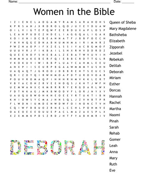 Women Of The Bible Word Search Wordmint