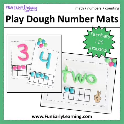 Play Dough Number Mats For Numbers 1 20 Early Math Activity