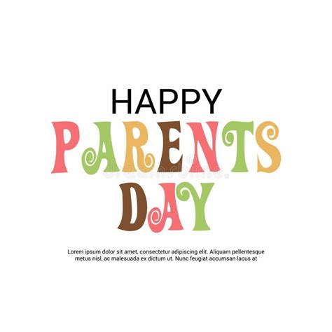 Happy Parents Day Stock Illustration Illustration Of Label 117572723