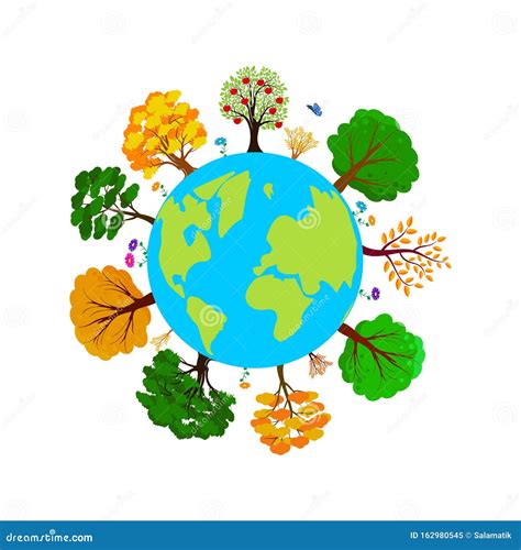 Earth Day Ecology Concept With Green Eco Earth And Trees World