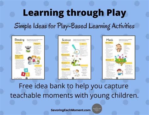 Learning Through Play Play Based Learning Free Idea List Savoring