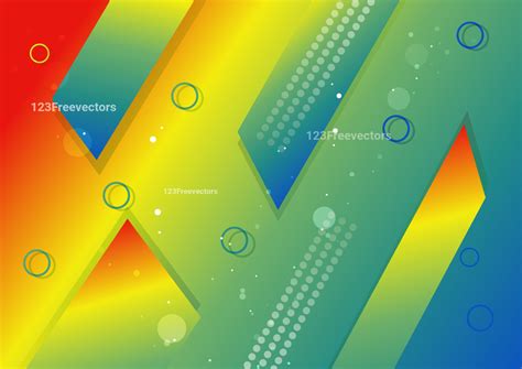 Abstract Red Yellow And Blue Liquid Gradient Geometric Shapes Background