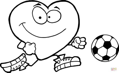 These soccer ball coloring pages to print are very essential that will help in overall development of the child. Healthy Red Heart with a Soccer Ball coloring page | Free ...