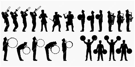 Premium Vector Marching Band Silhouettes