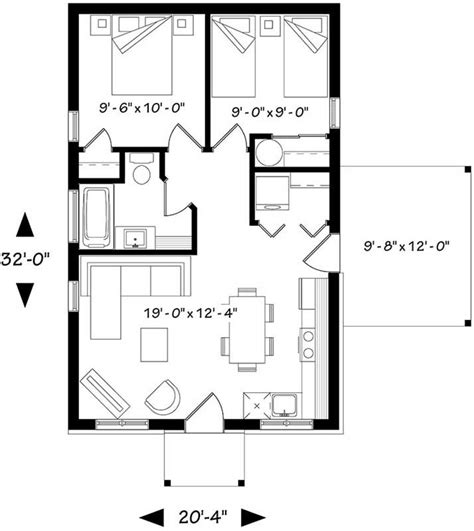Two Bedroom Tiny House 2 Bedroom House Plans Tiny House Cabin Small
