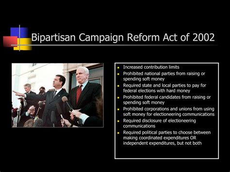 Bipartisan campaign reform act of 2002. PPT - Campaign Finance PowerPoint Presentation, free ...