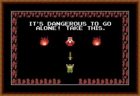 Legend Of Zelda Its Dangerous To Go Alone Cross Etsy