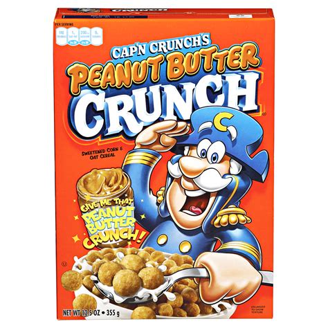 Capn Crunch Sweetened Corn And Oat Cereal Peanut Butter Crunch 125 Oz